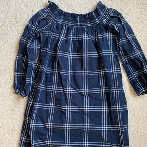 off the shoulder check dress